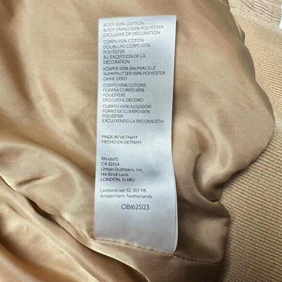 Urban Outfitters | Women | Corduroy Stripe Cropped Varsity Jacket | Size Small - Picture 8 of 16